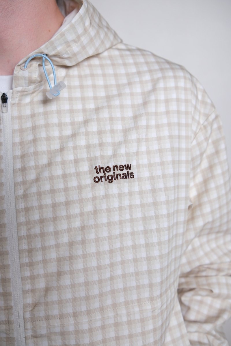 DAYBREAK JACKET - Checkered Beige THE NEW ORIGINALS - détail motif carreaux — photo 3