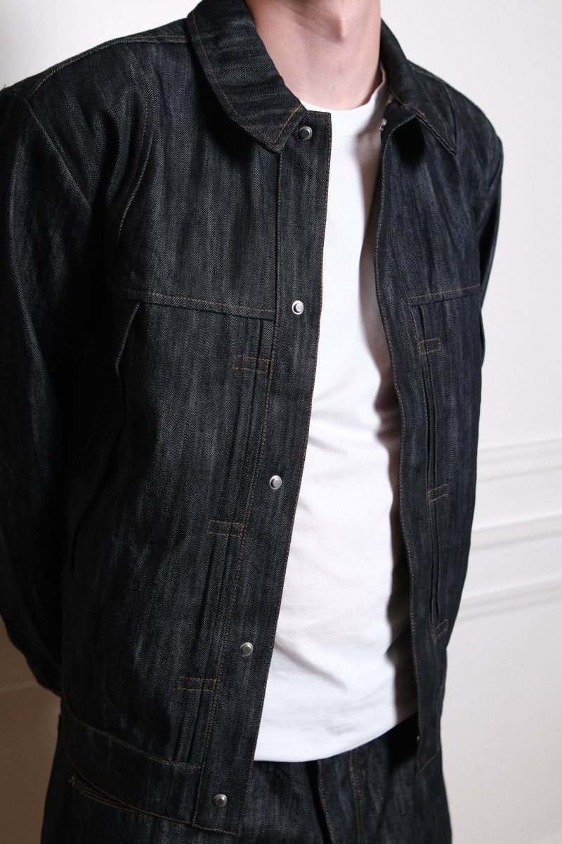 WAVE DENIM JACKET - Slub Raw Denim THE NEW ORIGINALS - détail col et boutons — photo 4