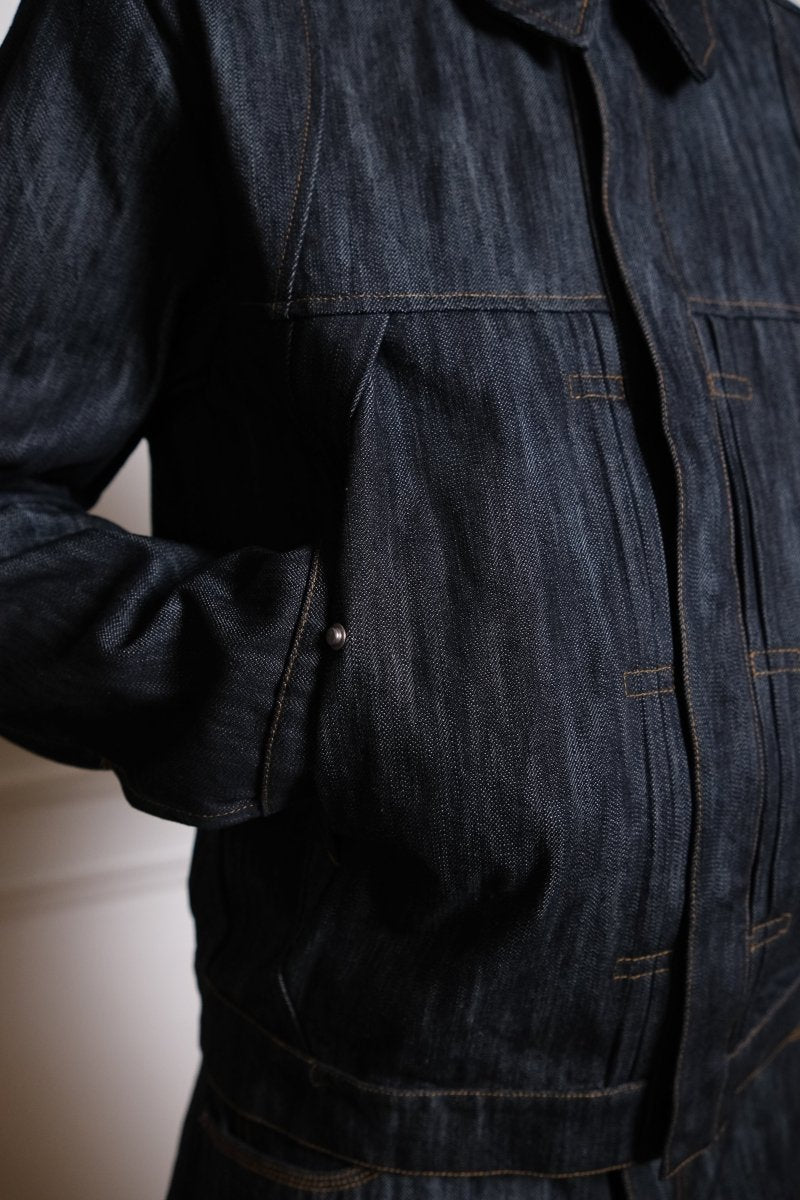 WAVE DENIM JACKET - Slub Raw Denim THE NEW ORIGINALS - détail coutures