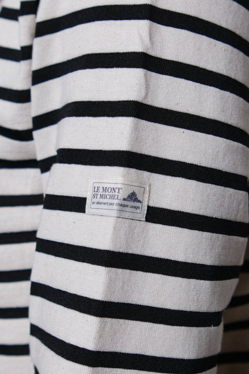 THURIN MARINIERE - Offwhite Black LE MONT SAINT MICHEL - détail jersey coton