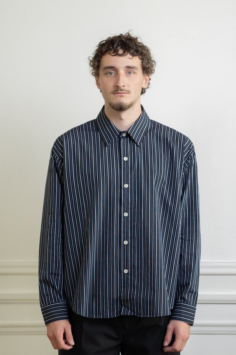 EXACT SHIRT - Black Office Stripe MFPEN