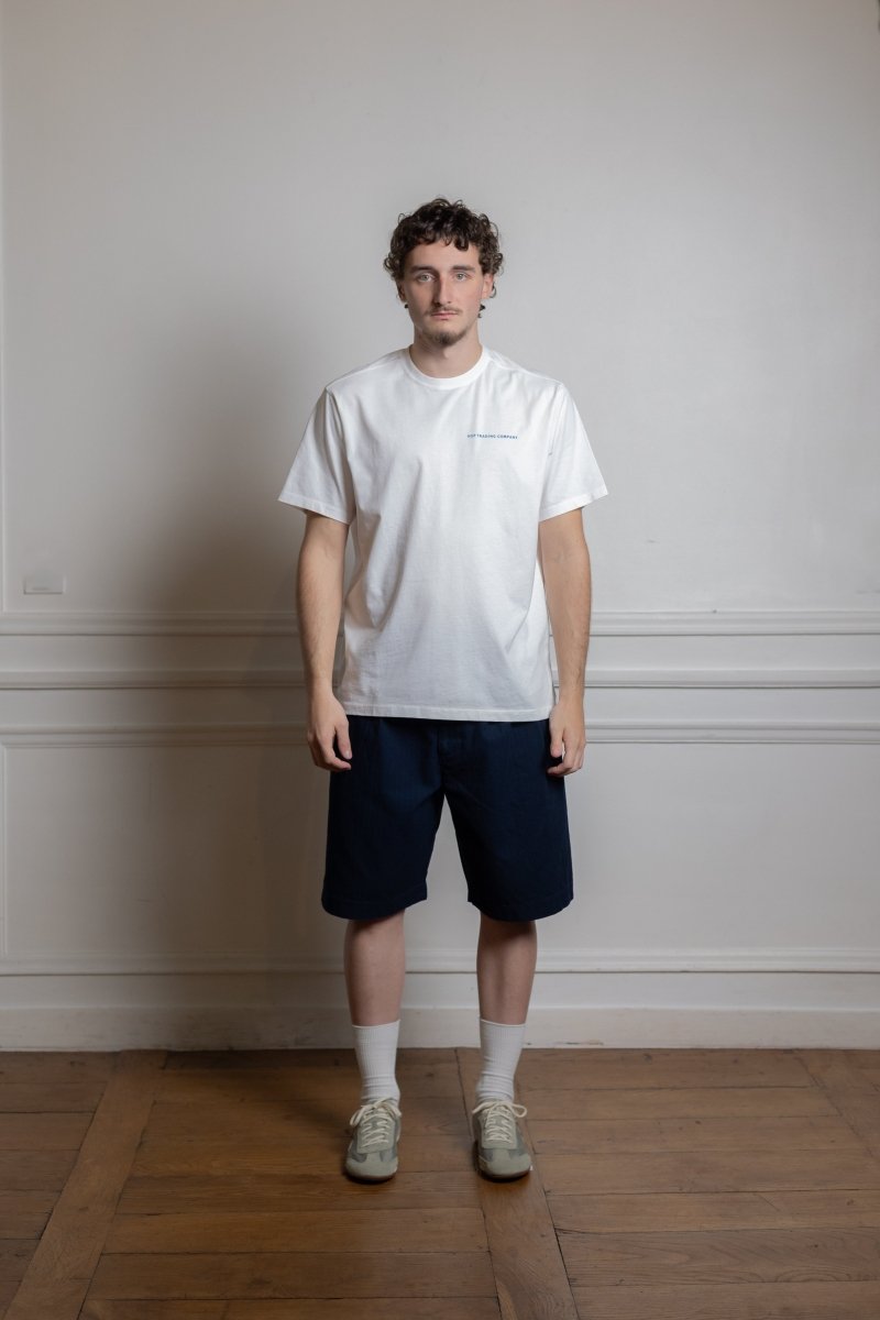 logo t-shirt white/dutch blue Pop trading company