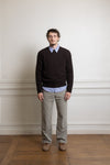 Recycled cashmere boxy jumper - Dark brown
