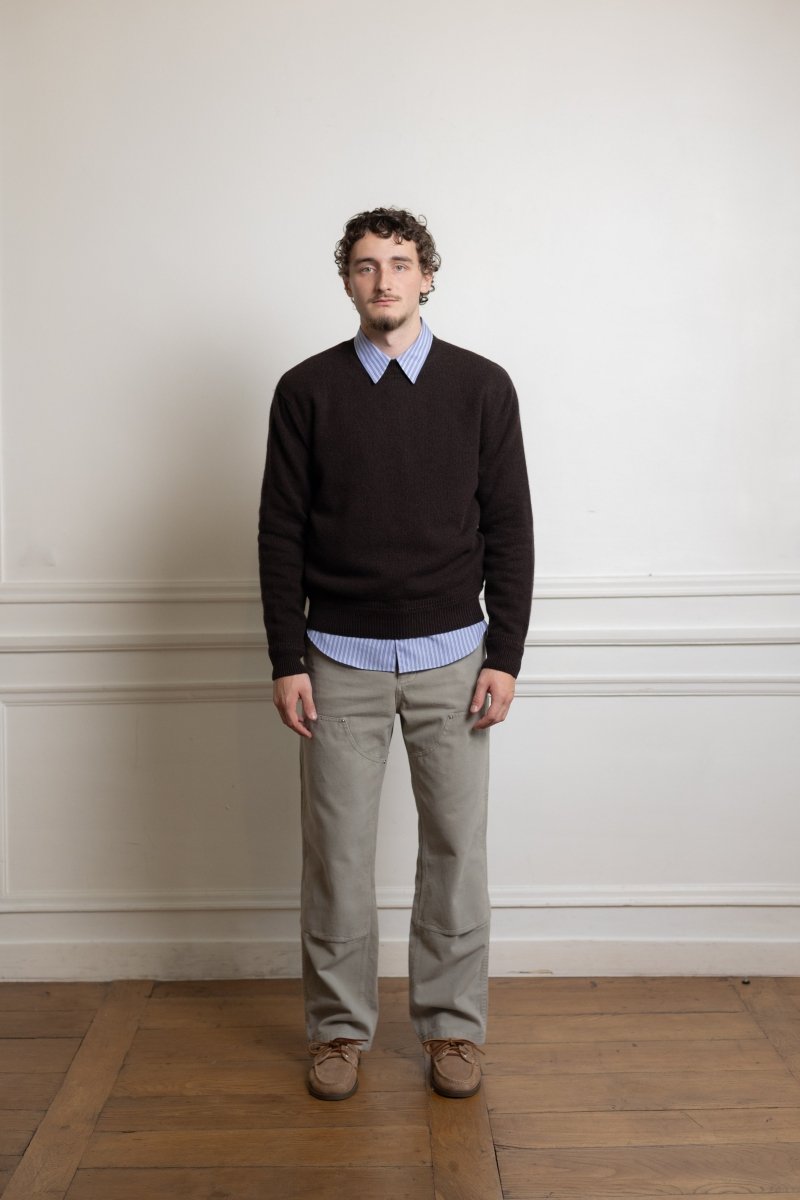 Recycled cashmere boxy jumper - Dark brown MUSEUM GARMENTS