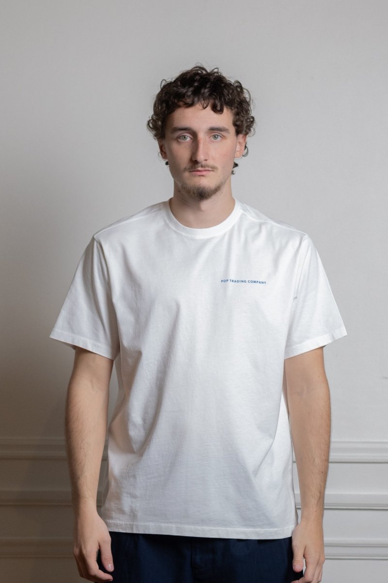 logo t-shirt white/dutch blue Pop trading company