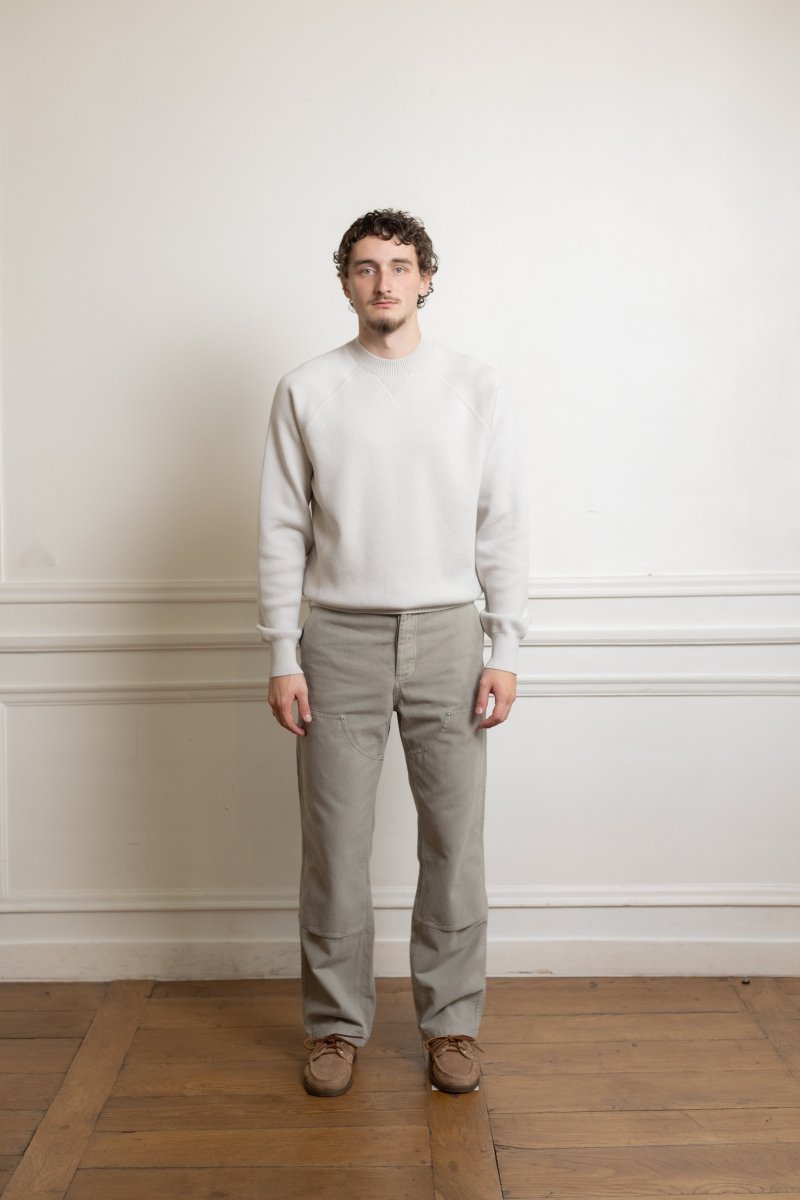 Raglan athletic sweater - Light heather grey MUSEUM GARMENTS