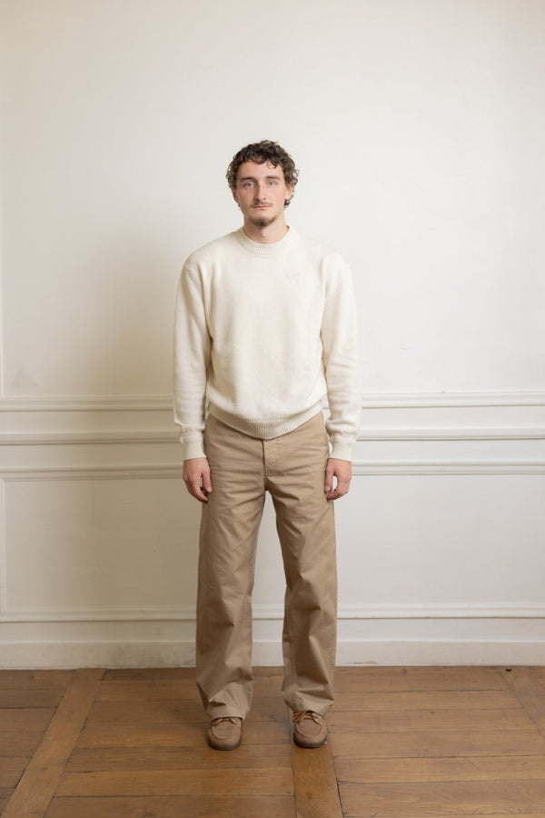 RECYCLED CASHMERE BOXY JUMPER - Ecru