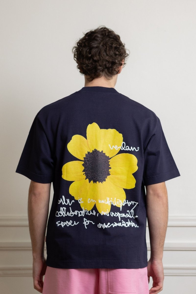 T-SHIRT FLOWERS - NAVY BLUE Verlan — photo 2