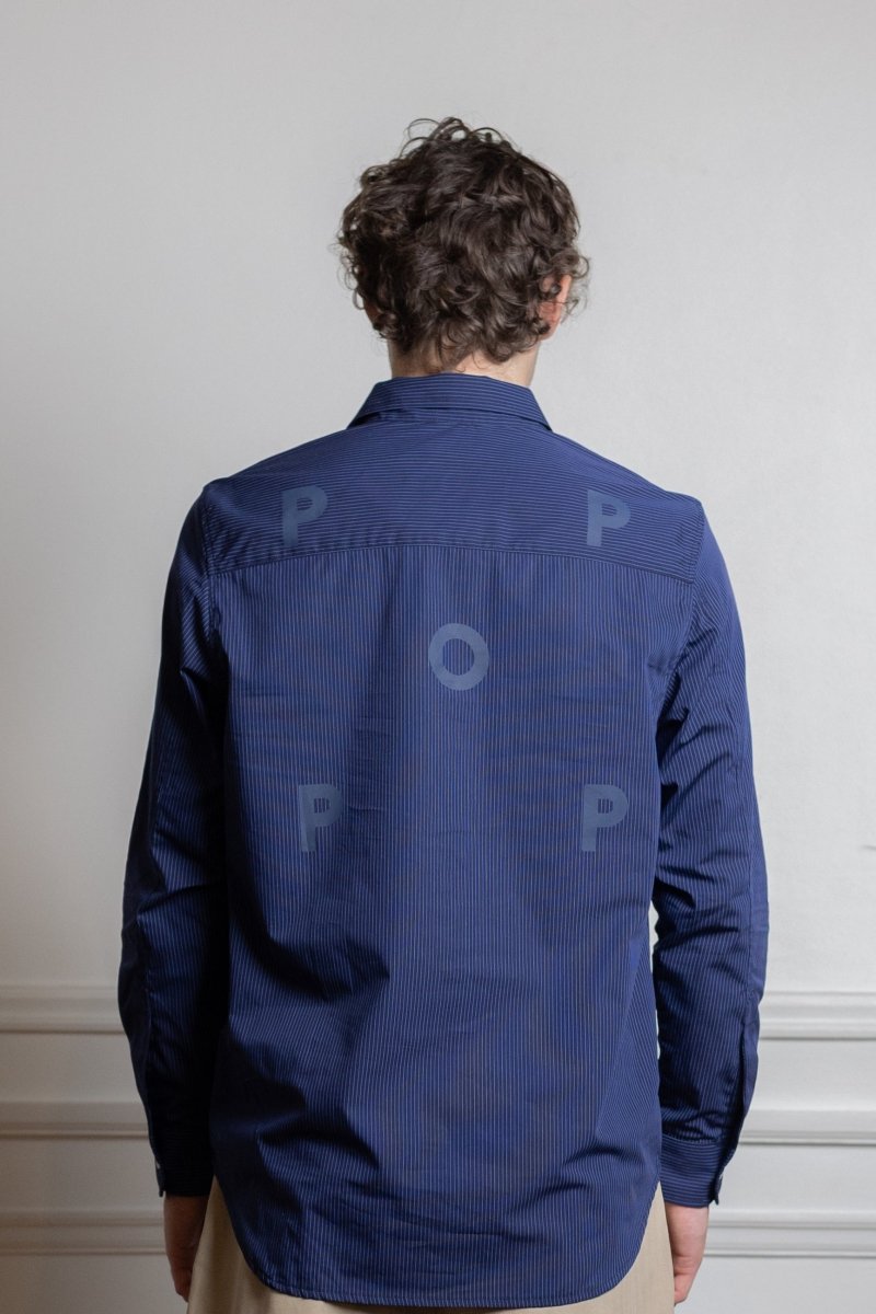 POP STRIPED LOGO SHIRT NAVY Pop trading company — photo 3