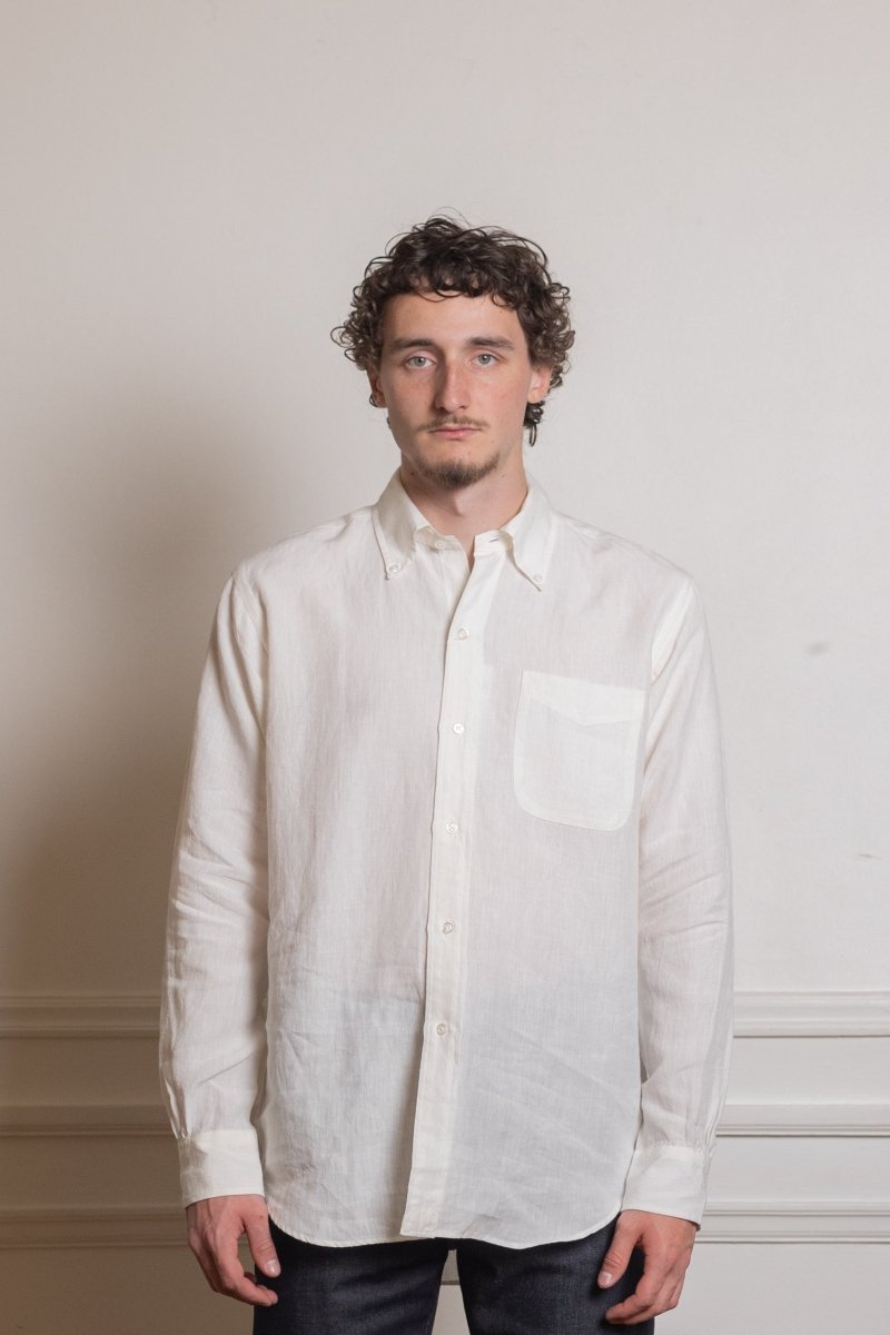 Ametora Shirt White Linen - Kamakura Shirt - vue de dos — photo 2