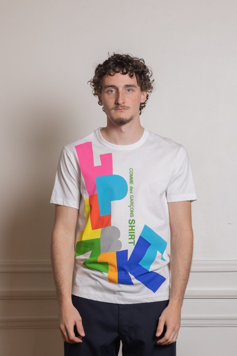 Men's Graphic Printed T-Shirt WHITE COMME DES GARÇONS SHIRT - vue de dos — photo 2