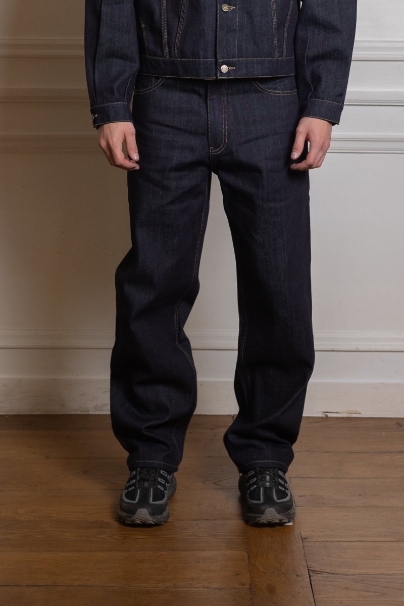 Raw Denim Wide Leg Pants x Aura — photo 2