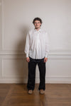WHITE/WHITE STRIPES NORMAL SHIRT