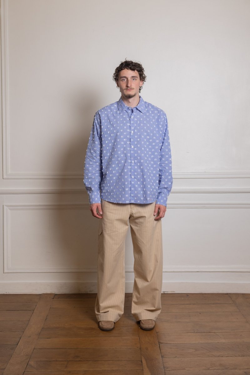 FIND SHIRT - BLUE / WHITE FRINGE CHECK