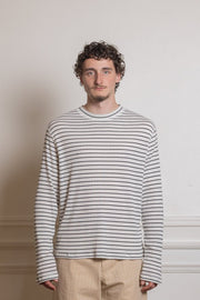RIB LONGSLEEVE - WHITE / BLACK STRIPE