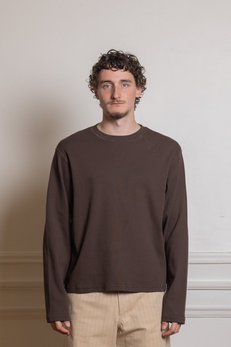 RIB LONGSLEEVE - Brown — photo 2