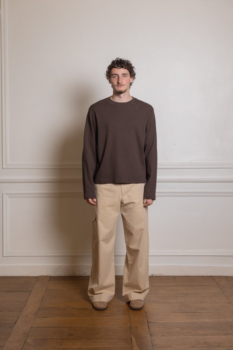 RIB LONGSLEEVE - Brown — photo 1