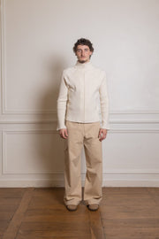 RIB ZIP - Off White