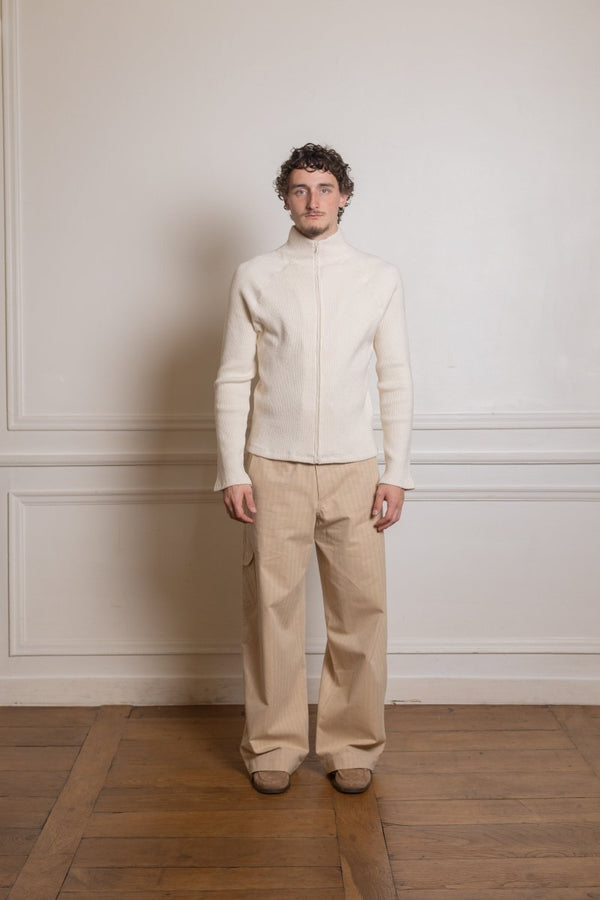 RIB ZIP - Off White