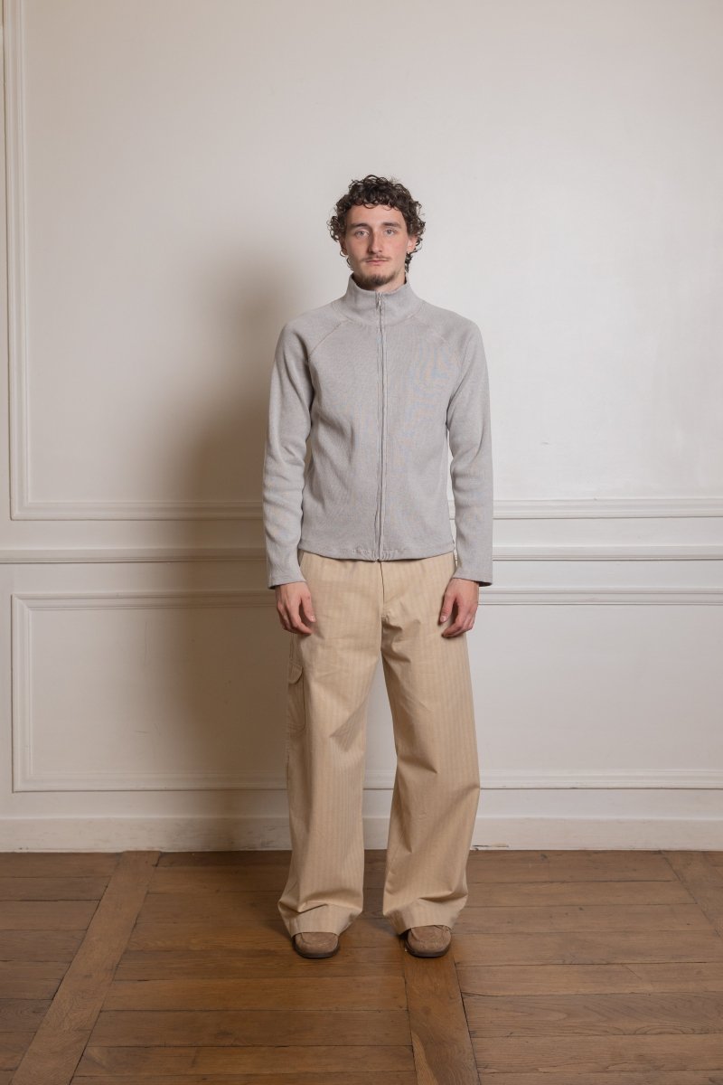 RIB ZIP - GREY RIB