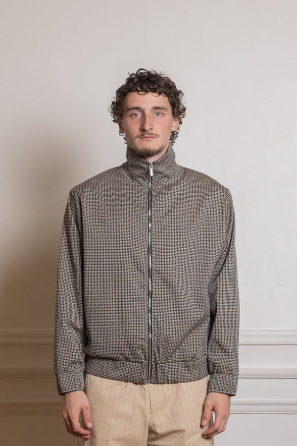 STAND ZIP _ SAND / BROWN CHECK