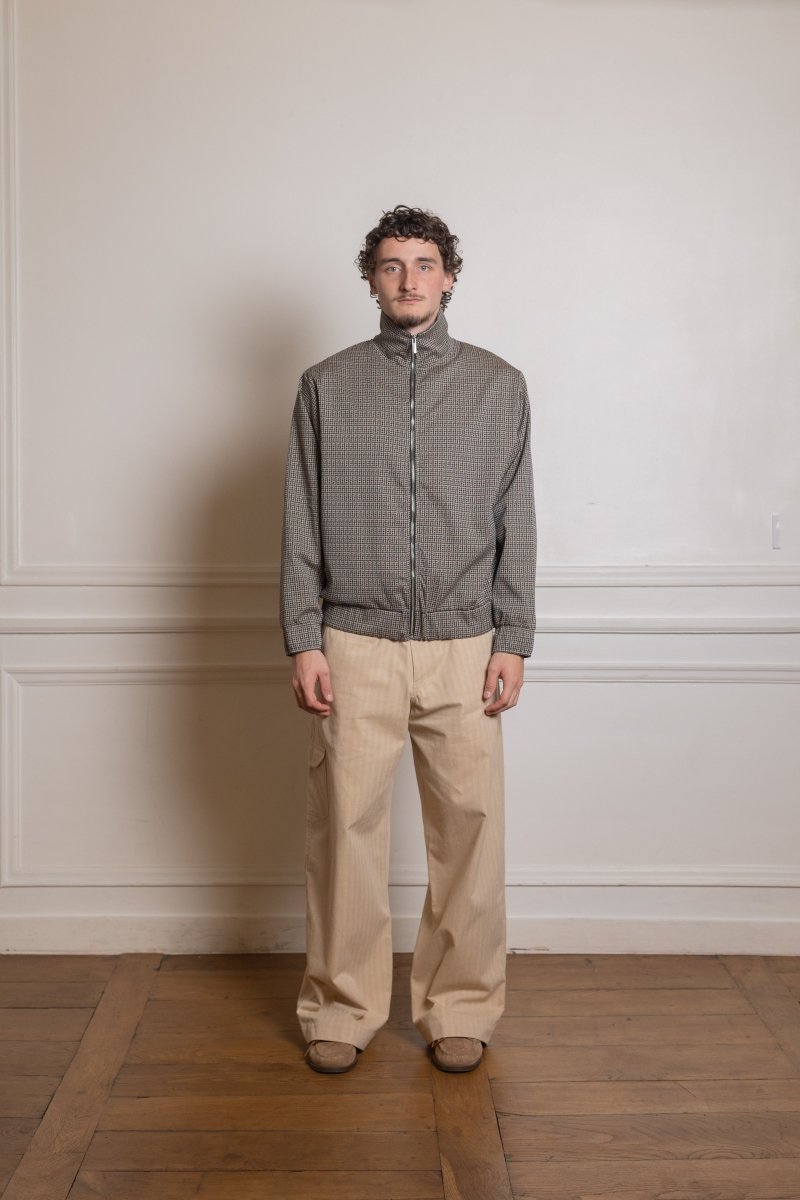 STAND ZIP _ SAND / BROWN CHECK — photo 1
