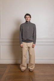 STAND ZIP  Brown / Navy - Jacquard