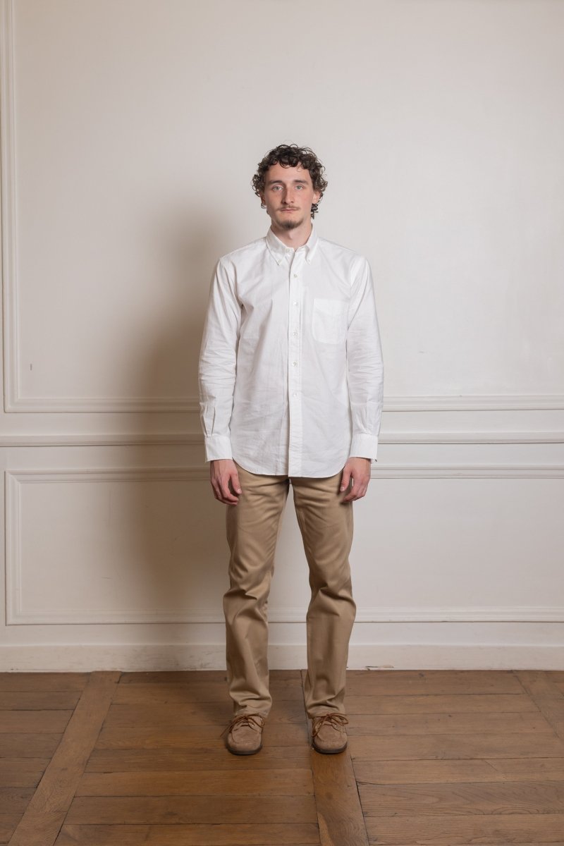 Vintage Ivy White Oxford - Kamakura Shirt - vue de face portée — photo 1