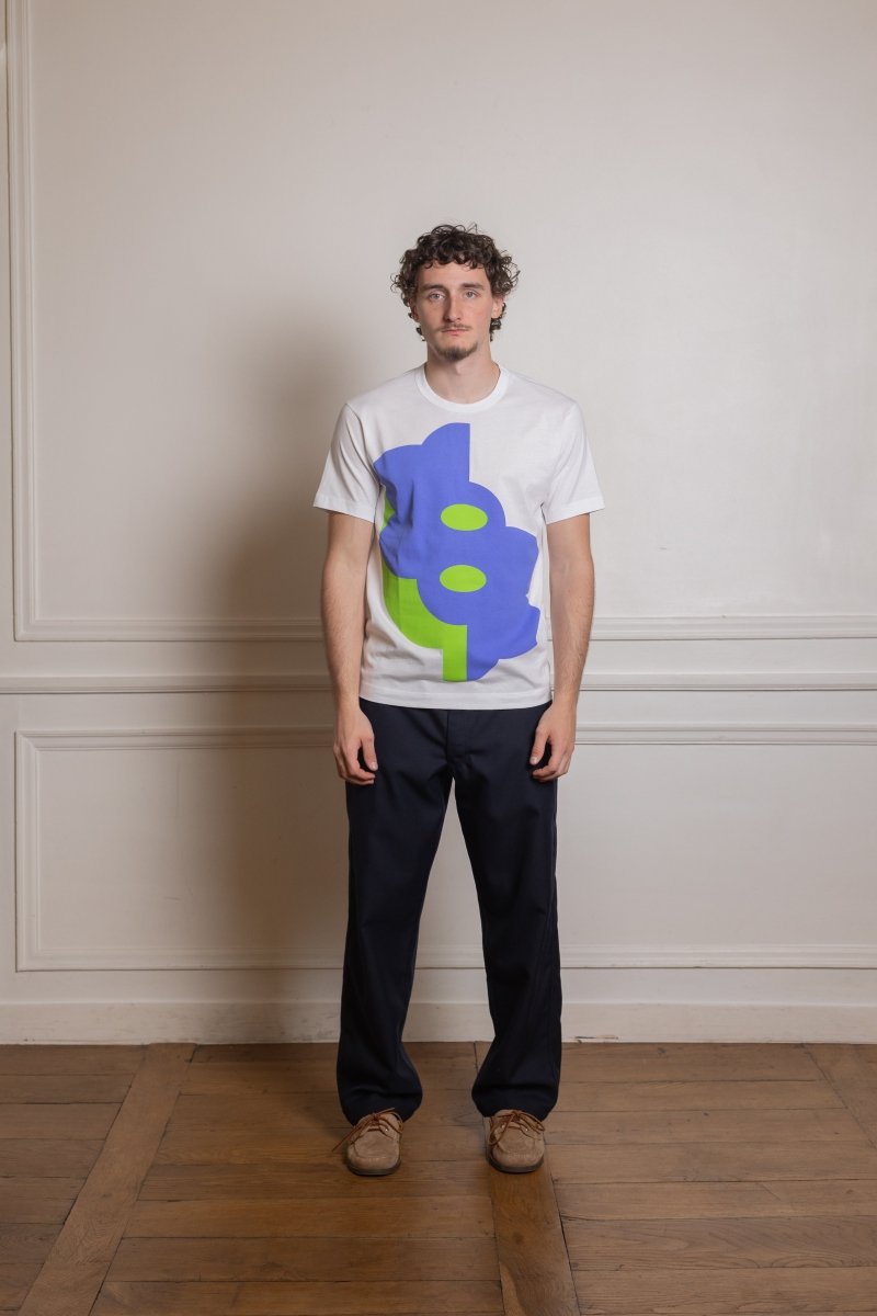 FQ-T020-S26 MENS T-SHIRT KNIT - WHITE COMME DES GARÇONS SHIRT - vue de face portée — photo 1