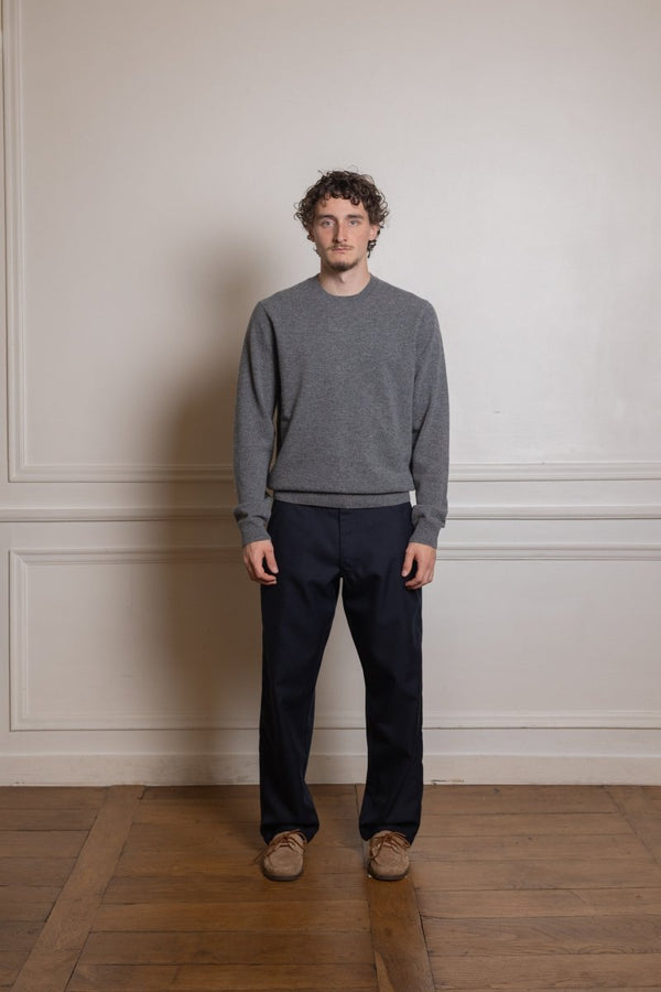 FZ-N108-PER - MENS PULLOVER KNIT - TOP GREY