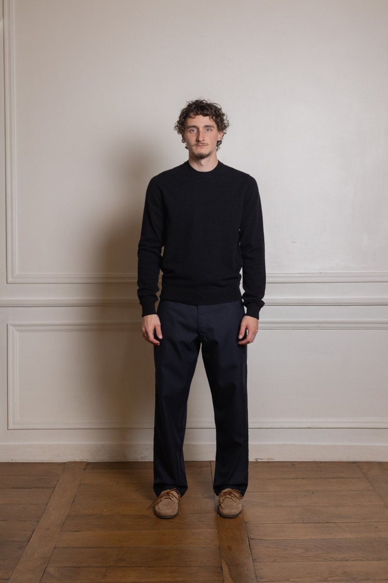 FZ-N108-PER - MENS PULLOVER KNIT - BLACK COMME DES GARÇONS SHIRT - vue de face portée — photo 1