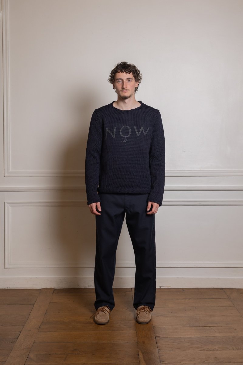 FQ-N006-S26 MENS SHIRT KNITTED -  BLACK COMME DES GARÇONS SHIRT - vue de face portée — photo 1