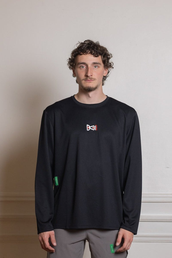 Long Sleeve Boxy Training Tee - Black