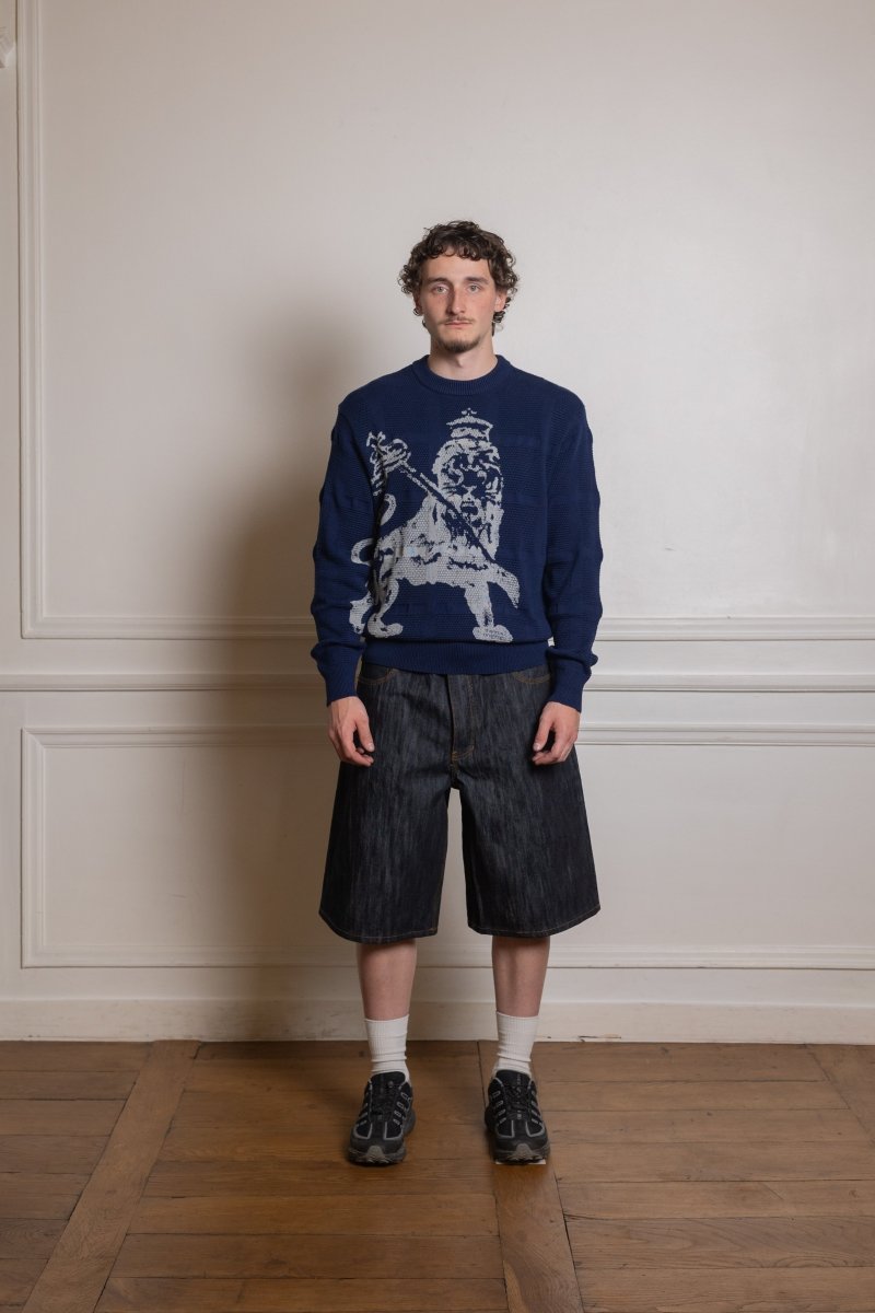 9-DOTS JORTS - Slub Raw Denim THE NEW ORIGINALS - vue de face portée