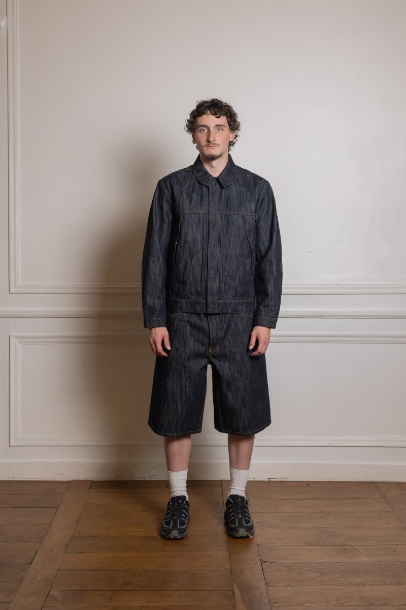 WAVE DENIM JACKET - Slub Raw Denim THE NEW ORIGINALS - vue de face portée