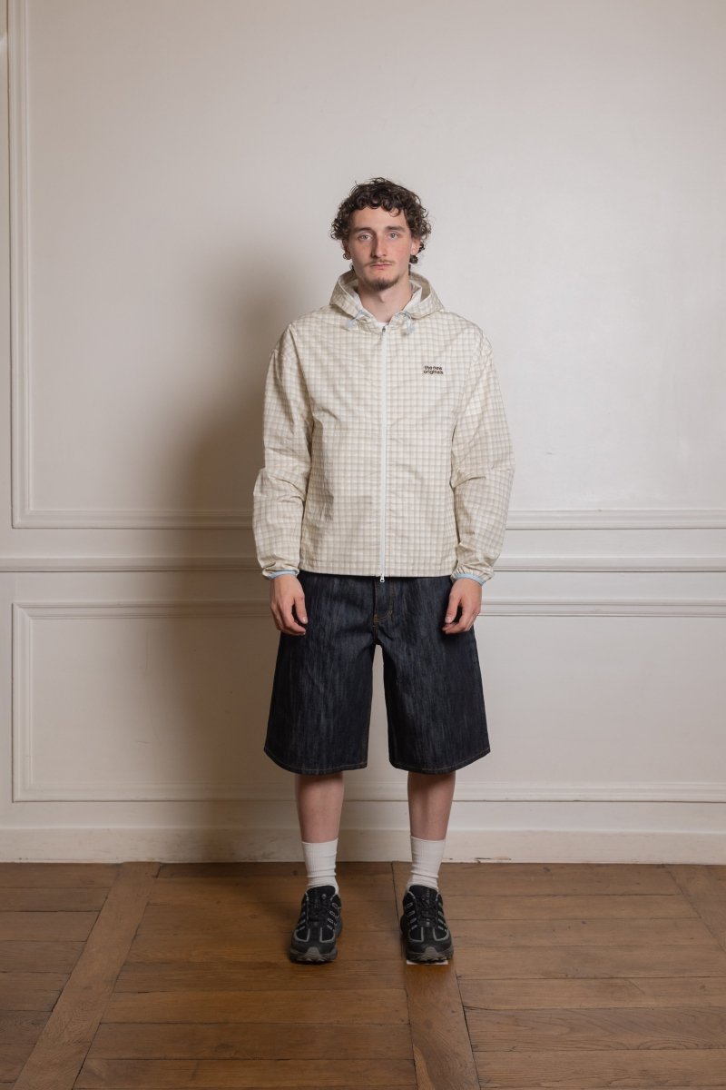 DAYBREAK JACKET - Checkered Beige THE NEW ORIGINALS - vue de face portée — photo 1