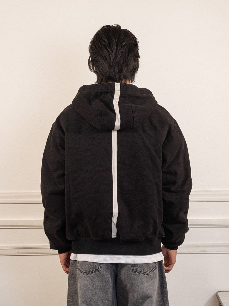 hooded flight jacket - black - Pop Trading Company - vue de dos portée