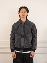 johnston jacket - black - Pop Trading Company - vue de face portée, veste fermée