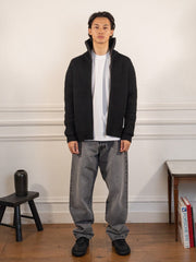 knitted full zip - black - Pop Trading Company - vue portée en pied