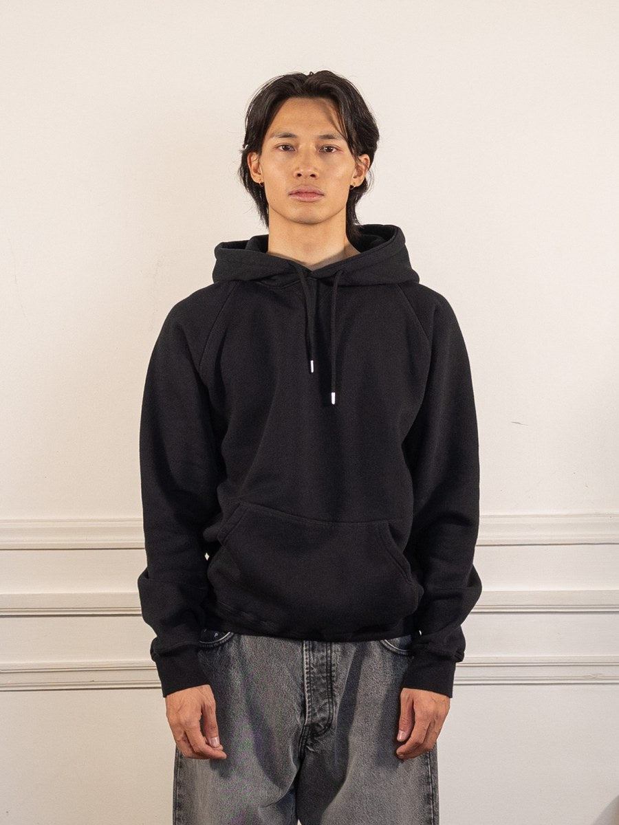 sketchy hooded sweat - black - Pop Trading Company - vue de face portée