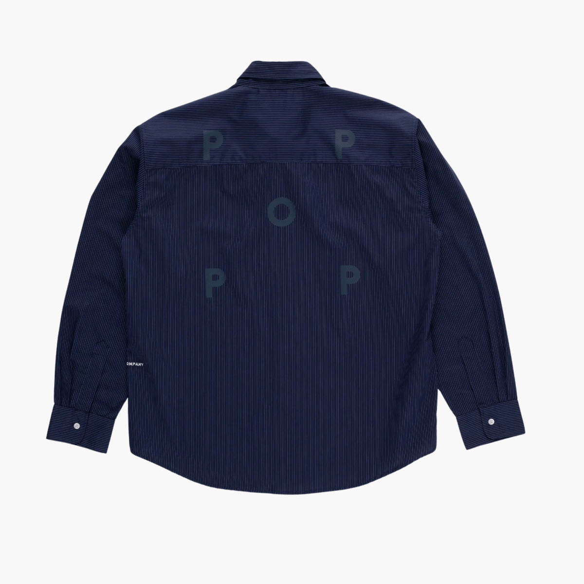 Chemise Pop Trading Company Striped Logo Navy homme – boutique mode homme Rennes