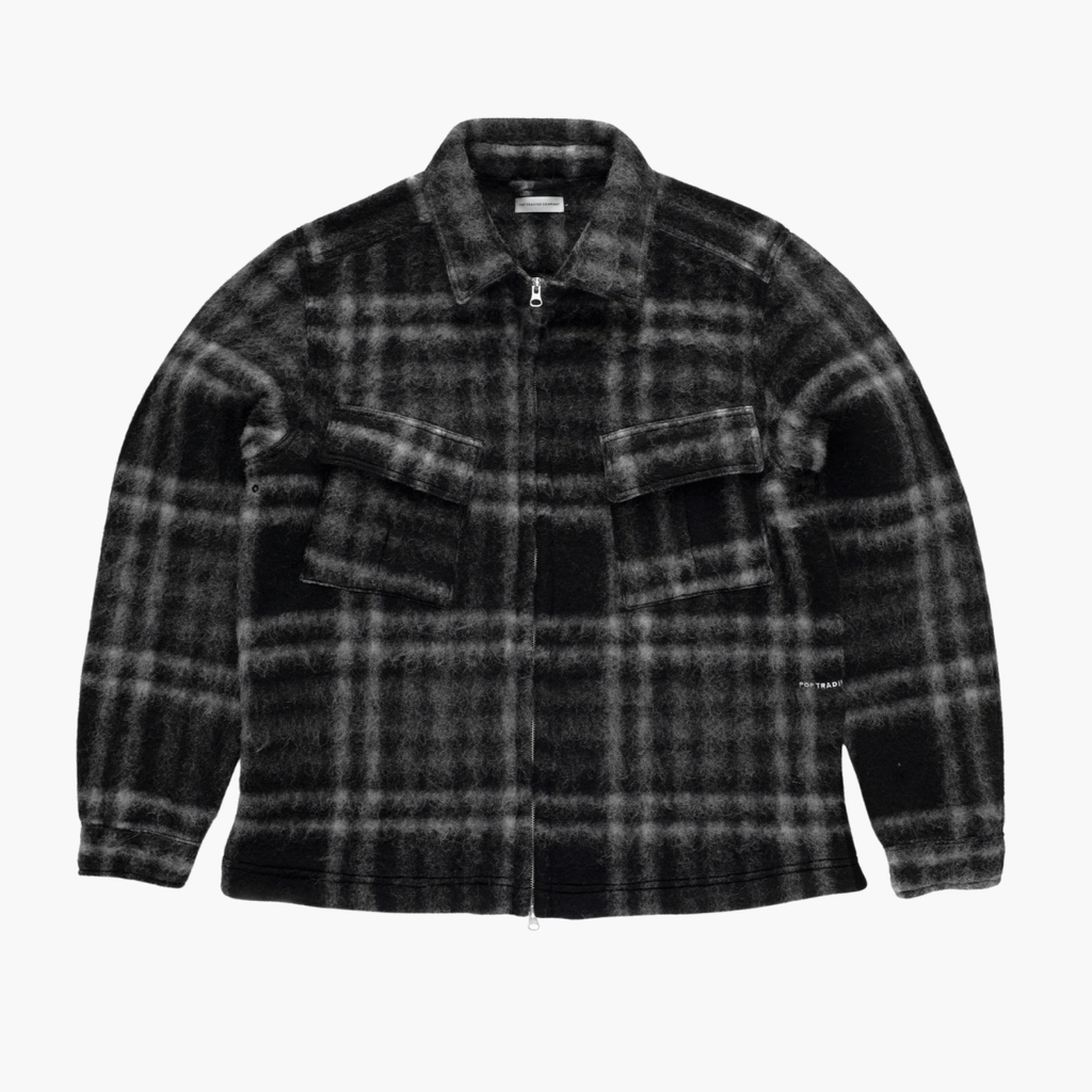Veste chemise en laine à carreaux Pop Trading Company vue de face