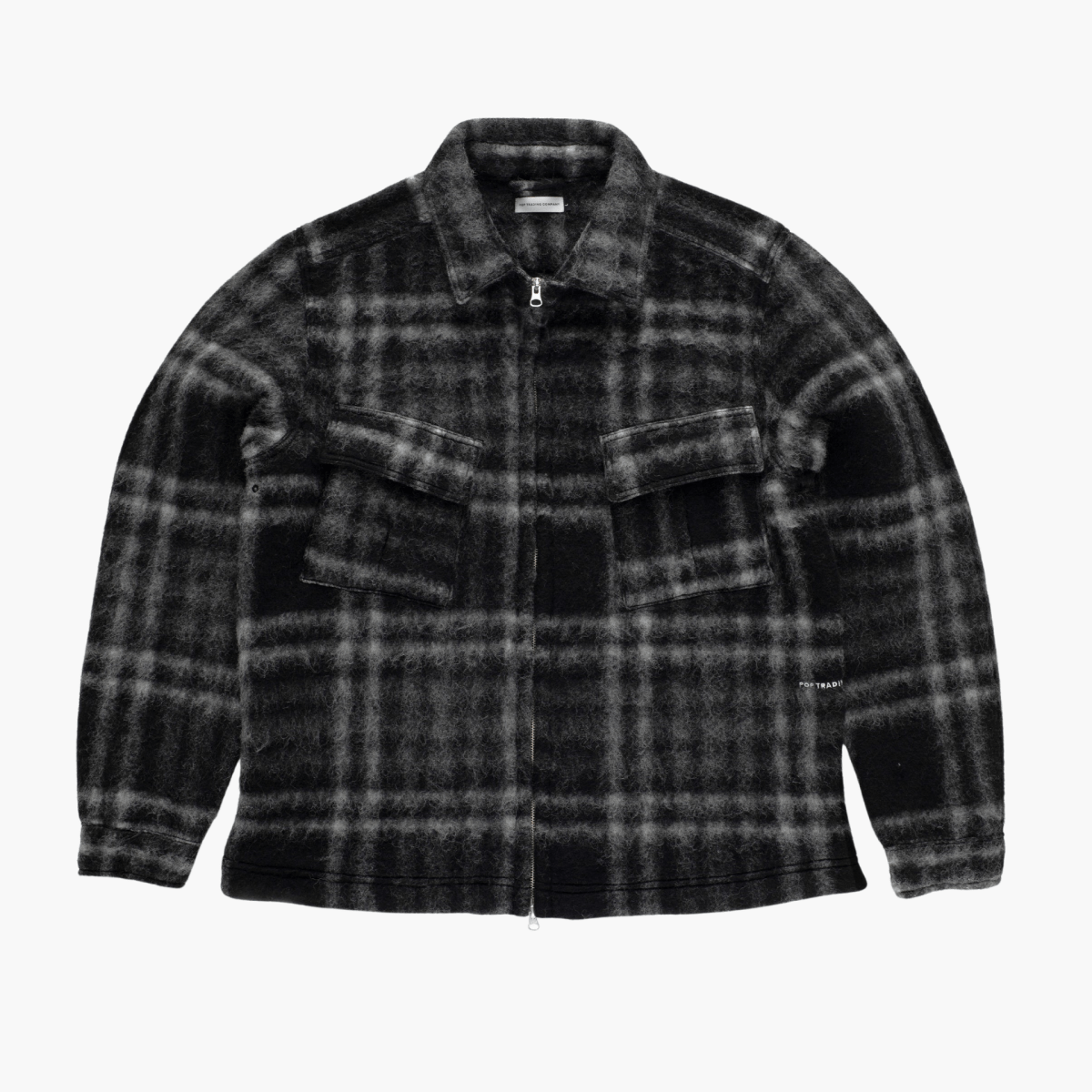 Veste chemise en laine à carreaux Pop Trading Company vue de face