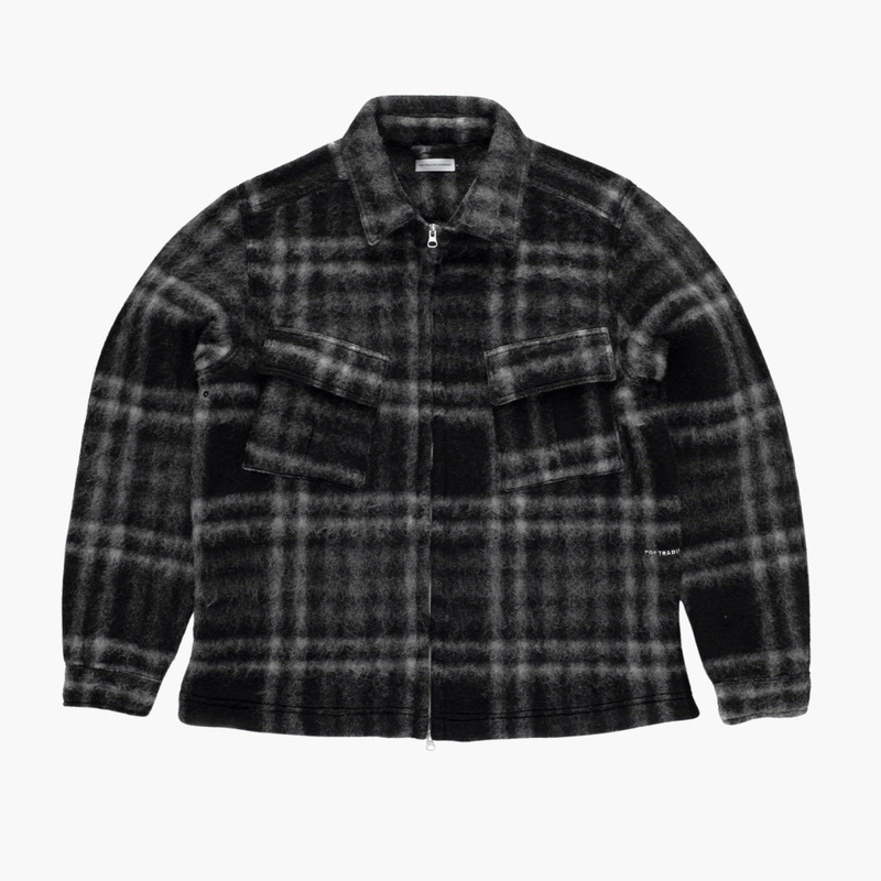 Veste chemise en laine à carreaux Pop Trading Company vue de face