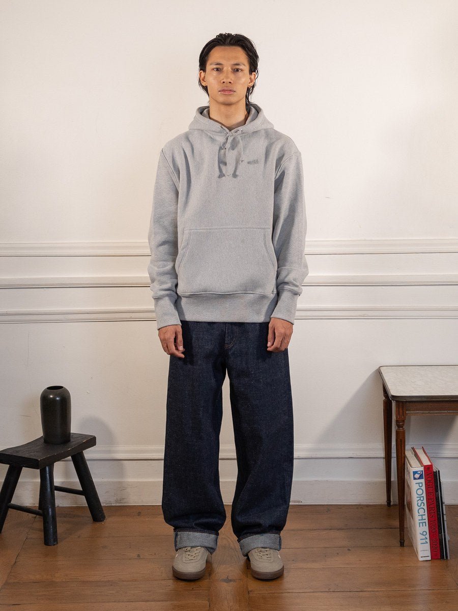 Super Weight Hoodie - Heather Grey - Power Goods - vue portée en pied