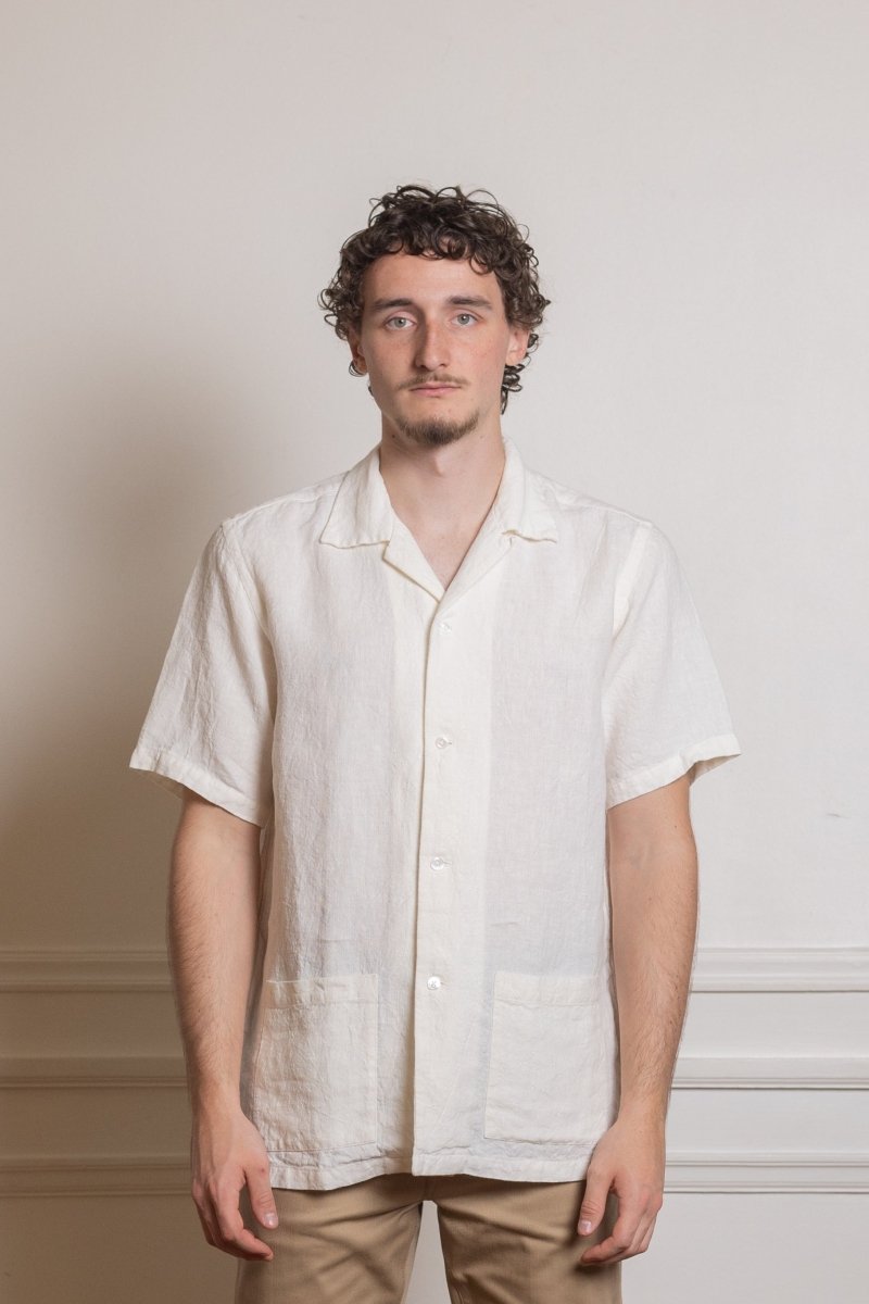 Shonan Beach White (Linen) - Kamakura Shirt - vue de dos — photo 2