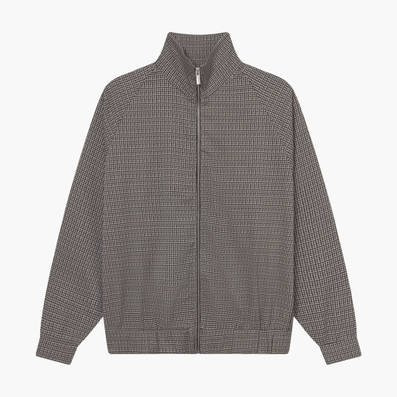 Stand Zip Sand Brown Check portée – vêtements homme Rennes – Aura Store