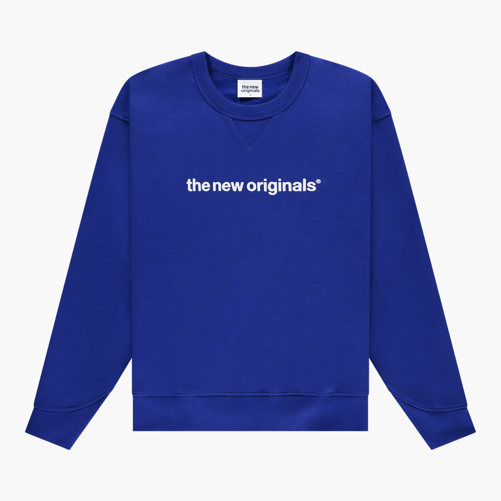 weatshirt col rond The New Originals bleu logo brodé face