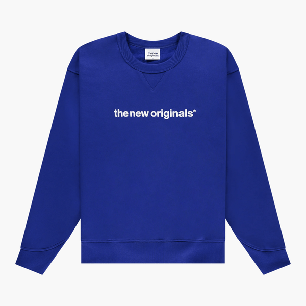 weatshirt col rond The New Originals bleu logo brodé face