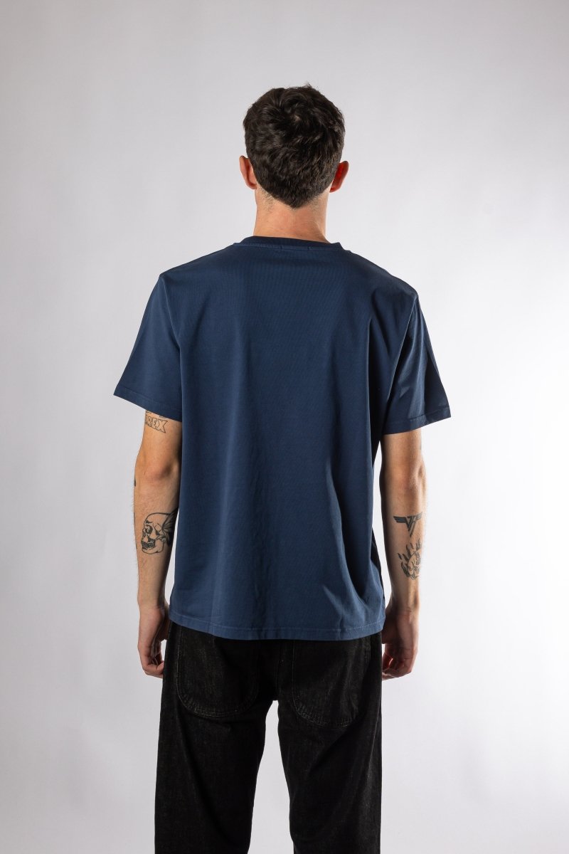 Tobin Interlock Tee Navy vue de dos – boutique homme Rennes